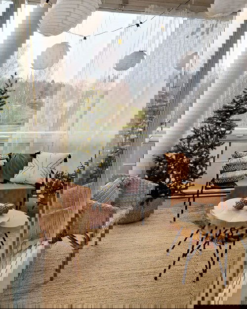 Christmas Tree in a Woven Planter