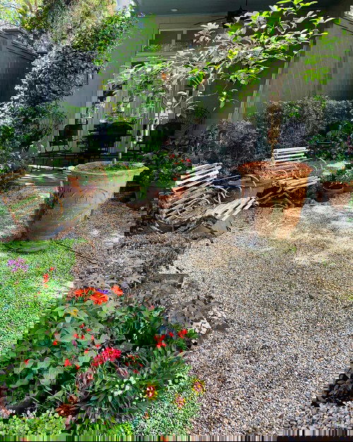 Patio Floor Full of Pebbles